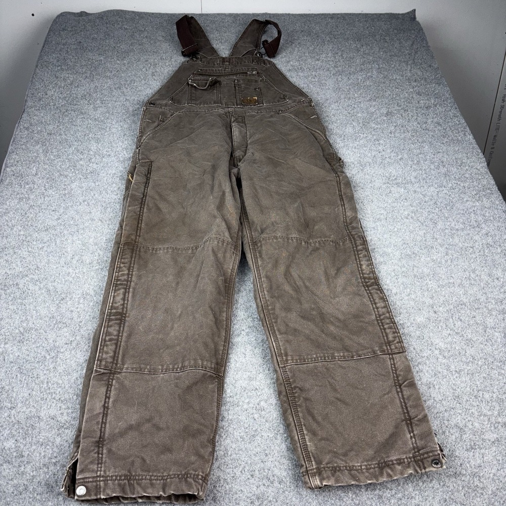 VTG Walls Blizzard Pruf Overalls Mens Medium Tall Brown Insulated Bib Outdoor